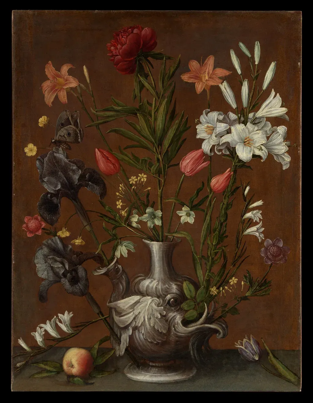 Nature morte : bouquet de fleurs variées dans un vase