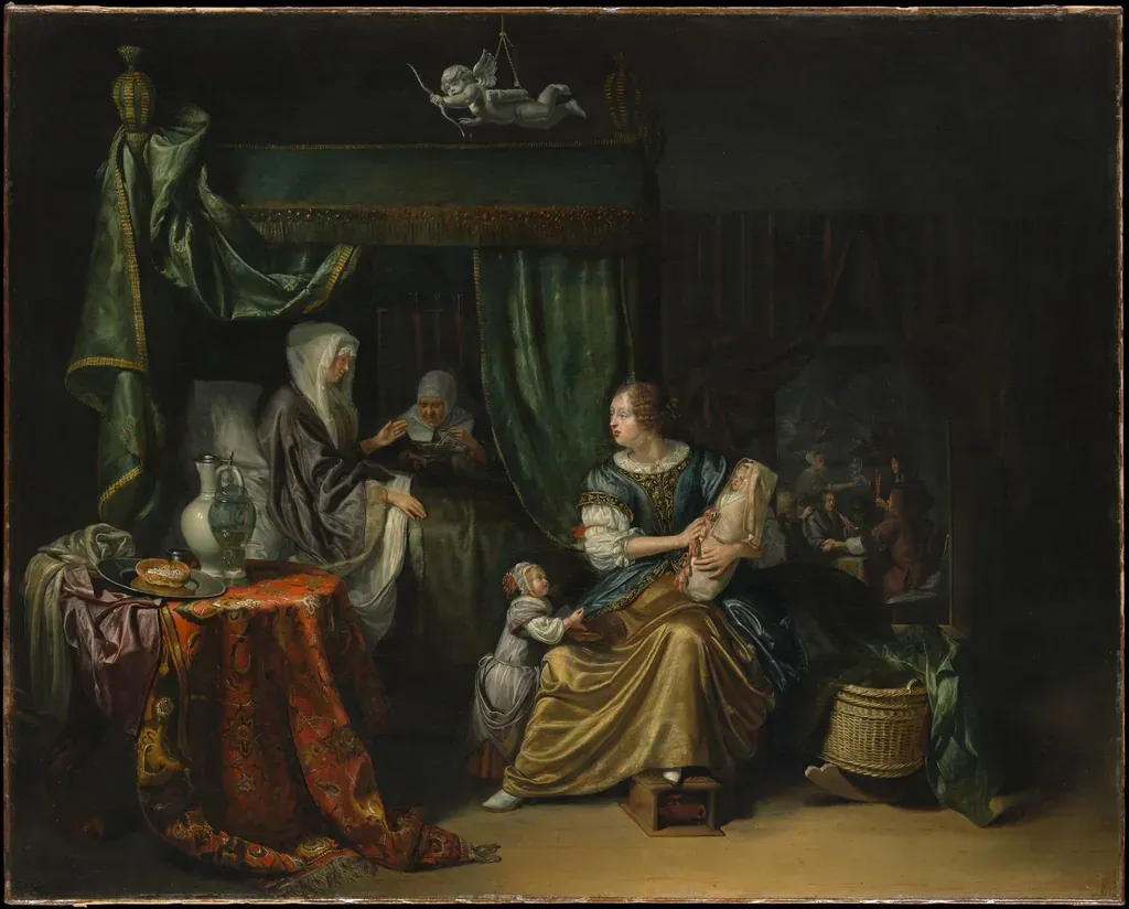 Scène de cuisine ancienne : préparation d'un repas