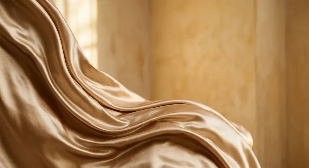 Drapé de satin dans une lumière dorée