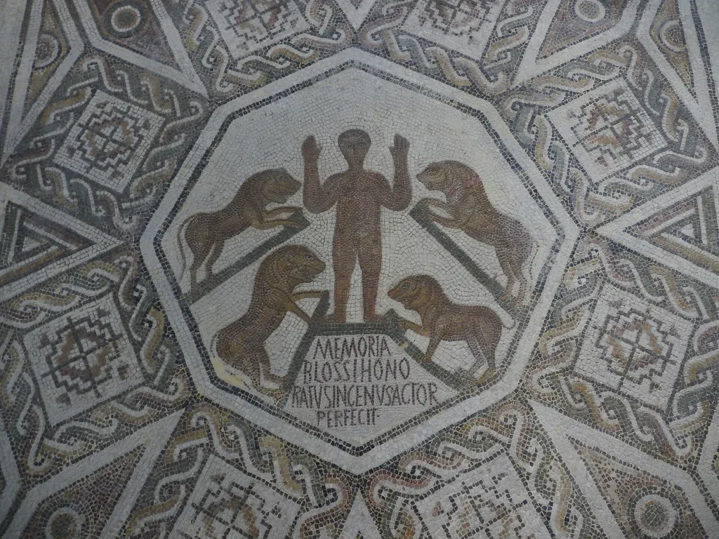 Mosaïque romaine « Daniel dans la fosse aux lions » au musée national du Bardo