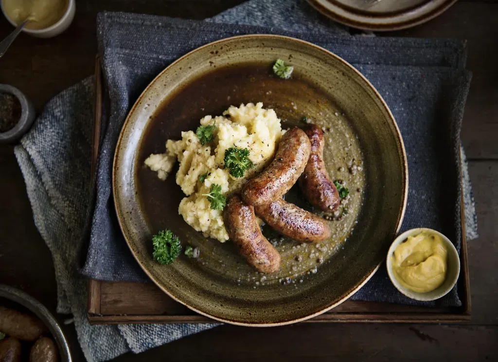 Puree pommes terre saucisses — illustration de l'article « La purée de pommes de terre, comment la réussir? »