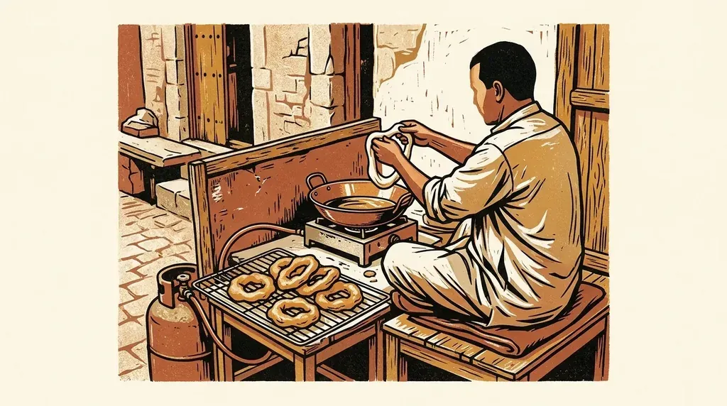 Everyday Tunisians : à Kairouan, le beignetier reste assis