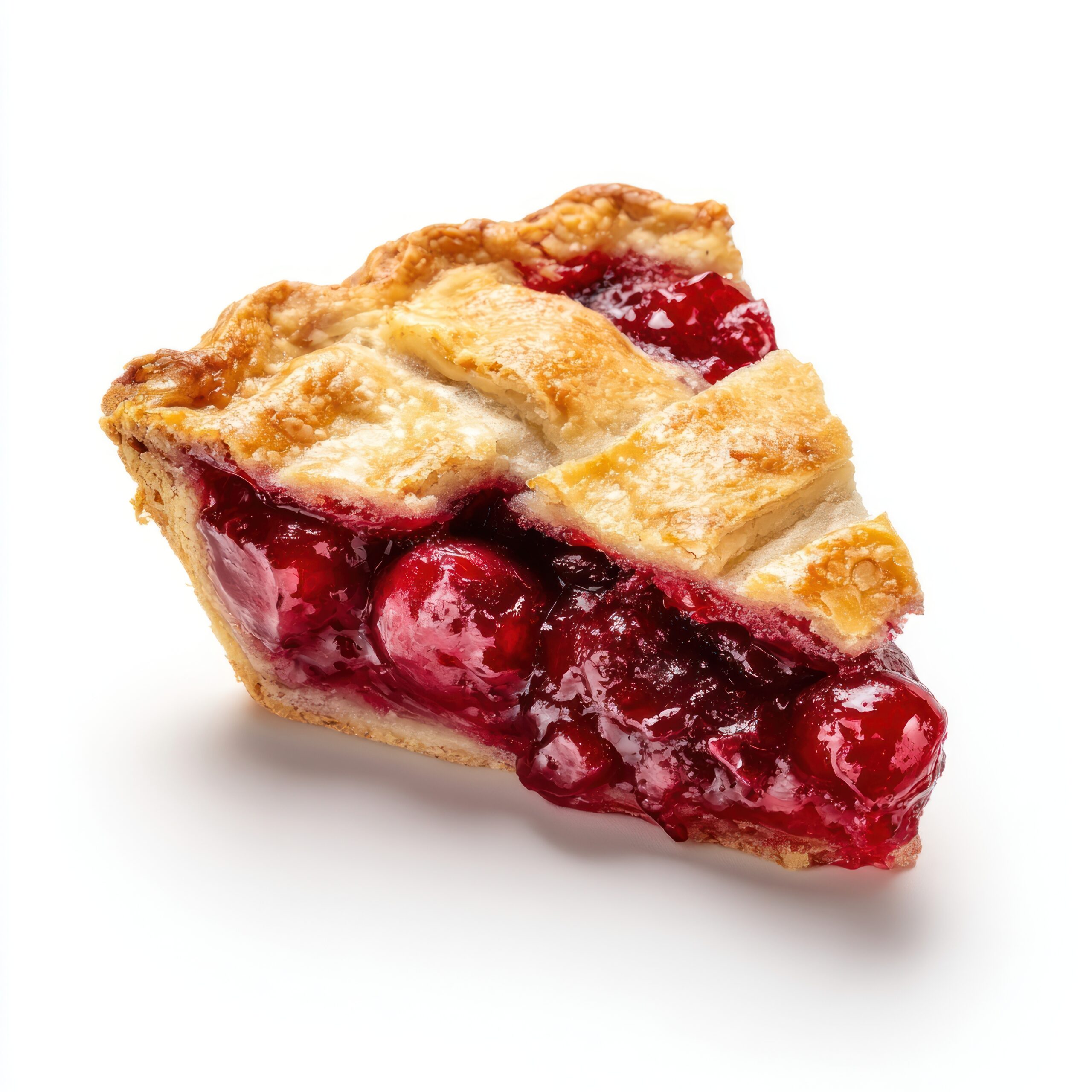 Part de tarte aux fruits rouges à la croûte dorée, pâtisserie maison