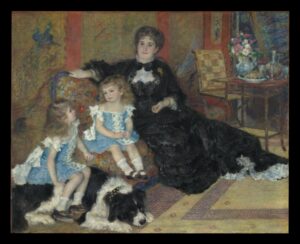 Peinture de Renoir représentant une mère tendrement entourée de ses deux enfants