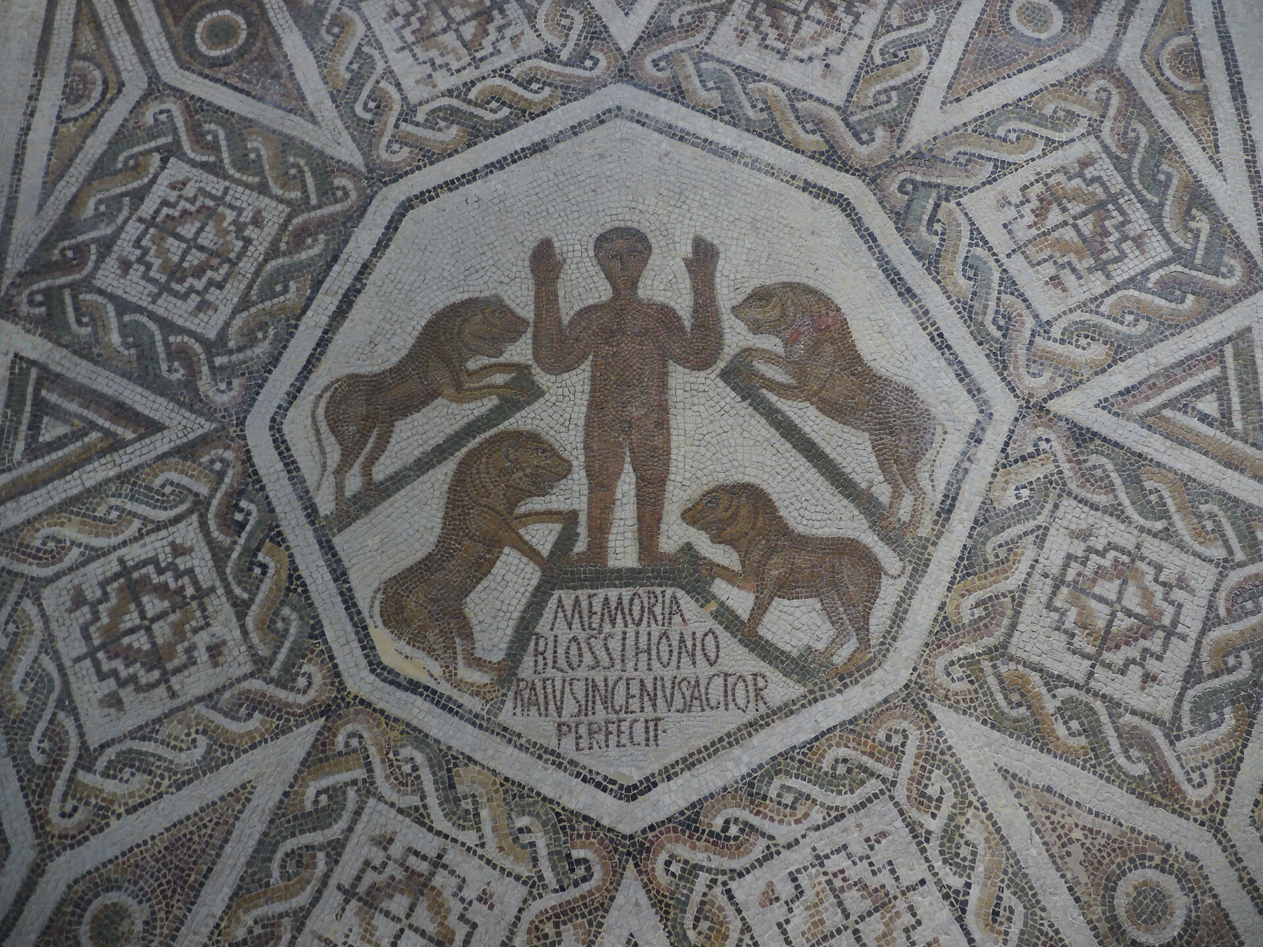 Mosaïque romaine « Daniel dans la fosse aux lions » au musée national du Bardo